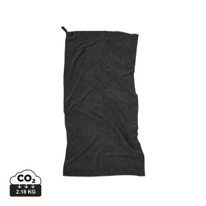 VINGA GRS RPET active dry towel 140 x 70cm black