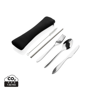 4 PCS stainless steel re-usable cutlery set silver