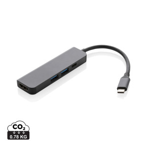 Terra RCS recycled aluminum hub with HDMI input grey