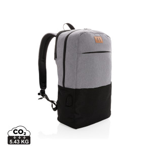Modern 15.6" USB & RFID laptop backpack PVC free black