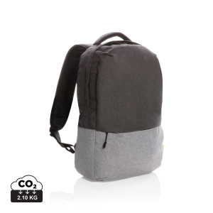 Duo colour RPET 15.6" RFID laptop backpack PVC free grey