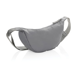 Crescent AWARE™ RPET half moon sling bag silver grey